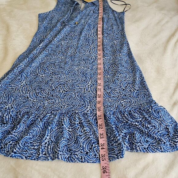Michael Kors Sleeveless Ruffle Hem Dress NWT Size XS Grecian Blue - Picture 5 of 7